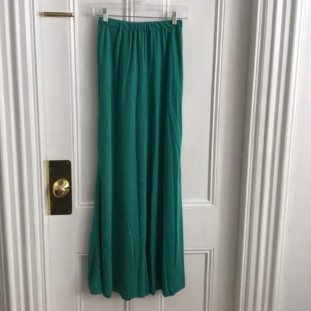 Vintage Turquoise Wide-Leg Pants